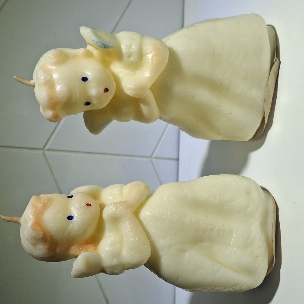 Vintage 50's Gurley Novelty Co. Angel Candles (Set of 2)